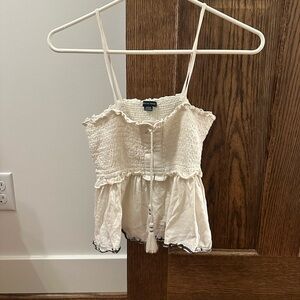 American Eagle Outfitters Cream Tank Top